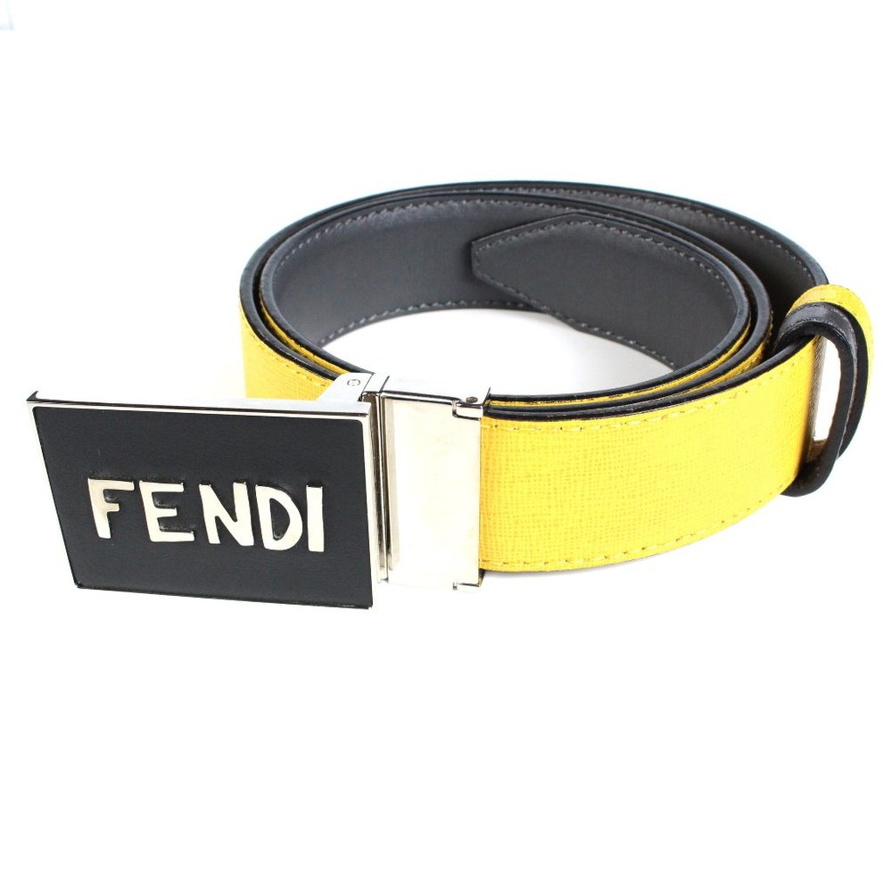 Fendi Reversable Yellow Leather Belt - Picture 4 of 10
